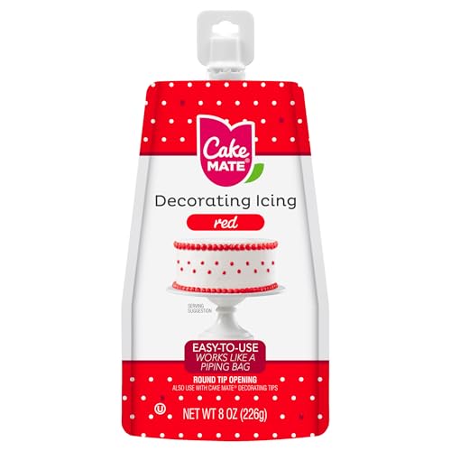 Image of Cake Mate Decorating Icing Red, White & Blue Bundle - Great for Decorating Cakes, Cookies & More | Valentines Decorating, Holidays (three 8oz Pouches)