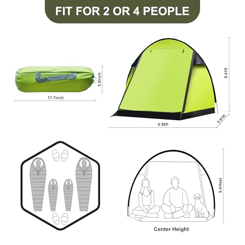 Carpa ultraligera para 4 personas con ventilación y diseño espacioso miniatura 4