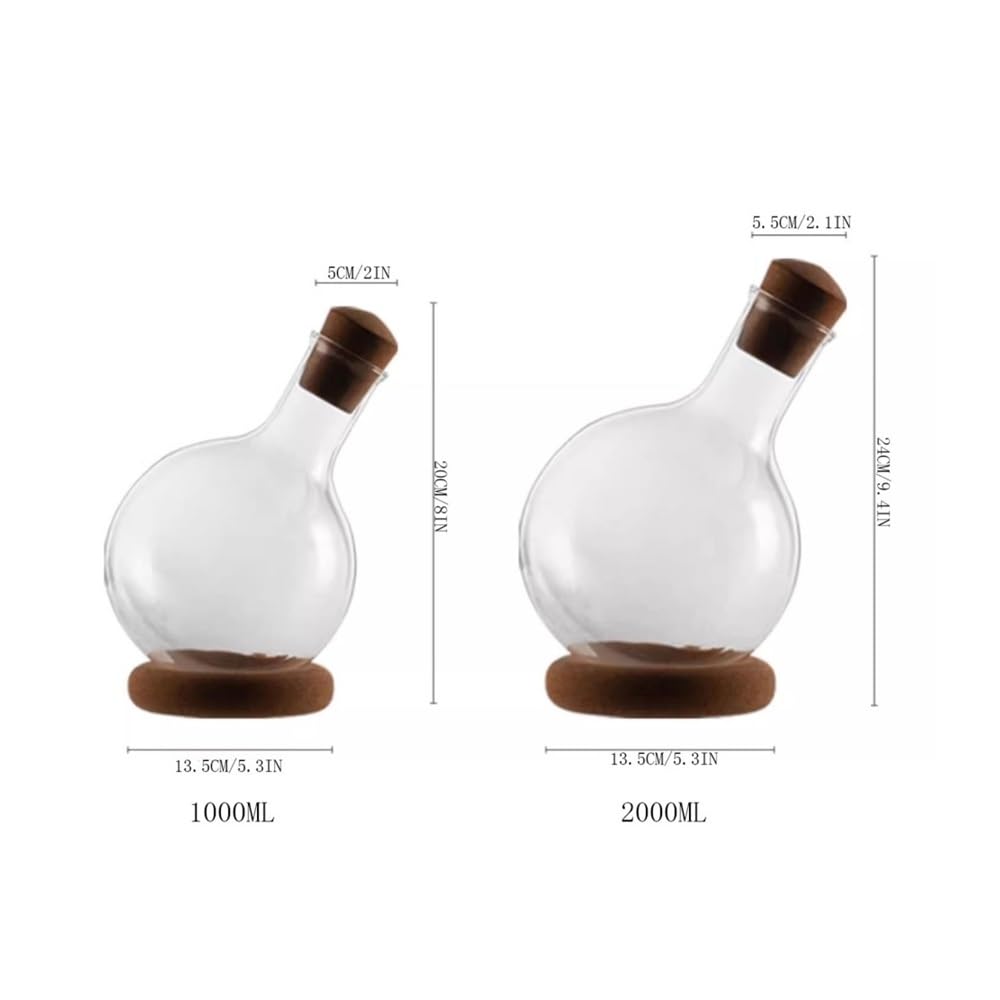 birene Carafe Distributeur de vin Rouge à Gyroscope Rotatif créatif en Cristal de Haute qualité for la Maison(2000ml)