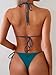 swimall Women's Thong Bikini Set Sexy String High Cut Triangle Swimsuit Two Piece Brazilian Bathing Suit - 505 - Blue Green - Small