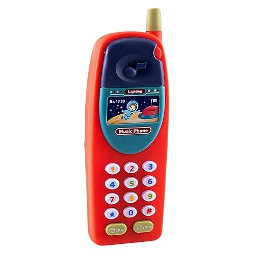 Image of FunBlast Cartoon Musical Mobile Phone for Kids, Mobile with Light & Sound Toys for Babies | Educational Toys for Kids 3+ Years /Boys /Girls-1 Unit (Red-C)
