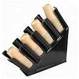 Natudeco Pappbecherspender, 4 Fächern Pappbecherhalter Kaffeetrinkständer Einwegbecherhalter Kunststoffbecherständer Für Geschäftige Cafés, Restaurants Haushalte Mit Begrenztem Platz(01)