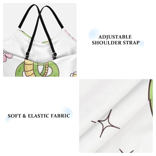 Girls One Piece Swimsuits Cute Snake on White Background Sport Halter Swimwear Beach Bathing Suit, 4T3