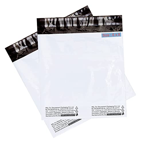 Image of Securement Manufacturer Details Printed Economy Courier Bags without POD Pouch (8 x 10 Inches) -1000 Bags