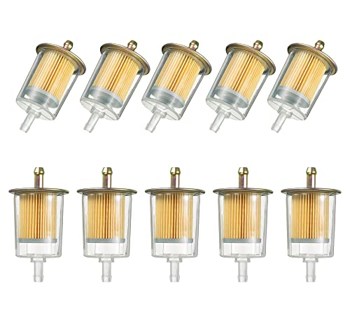 5/16 Universal Fuel Filters Industrial Tractors Cars Trucks Motorcycles Gas Powered Engine Inline Gas Fuel Line 10 Pack
