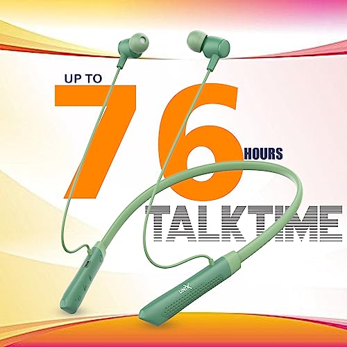 Image of Unix UX-700 Horizon Wireless Neckband | 34-Hour Playtime | Extra Bass | Magnetic Earbuds | Bluetooth Headset with Mic | Sweatproof | Ergonomic Fit | 200mAh Battery | Hands-Free Calling (Green)