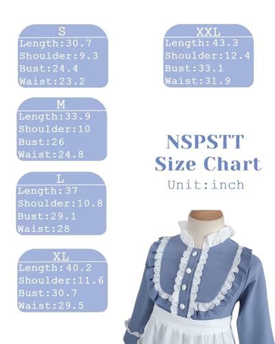 Disfraz colonial infantil niña vestido con delantal y cofia miniatura 6