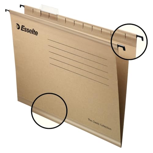 Esselte Juego de 50 Carpetas Colgantes A4 Reciclable, 34,5 x 24 cm 🔥