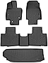 SMARTLINER Floor Mats 2 Rows & Cargo Liner Behind 3rd Row Set Black Compatible with 2020-2022 Highlander 2nd Row Bench or Bucket Seats (Only Fits Models Without Subwoofer in Cargo Area)