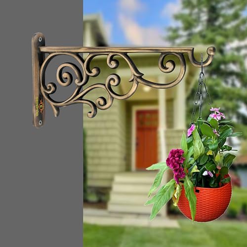 Image of Metal Wall Hook Hanging Plant Bracket | Decorative Straight Plant Hanger for Pots, Bird Feeders, Planters, Lanterns, Cotton, Wind Chimes Indoor | Outdoor (Pack of 1)