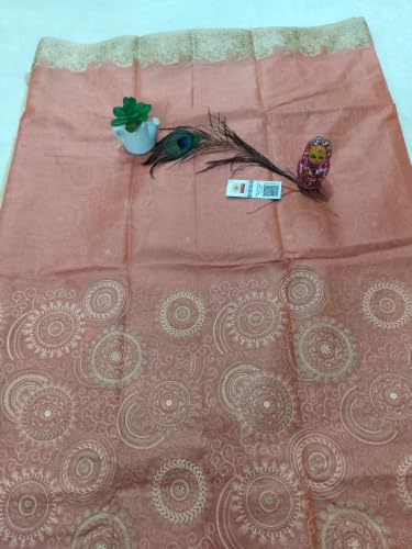 madhuram COLLECTION peach banarasi silk saree in soft silk – image 3