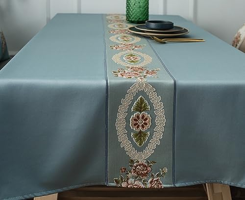 Nappe en polyester de haute qualité brodée bleu gris 110cm