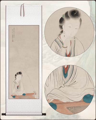 Orientalische Kunst Wand hängende Malerei, klassische asiatische Wanddekoration Malerei, Seidenrollenmalerei, shinvtu, symbolisiert alte chinesische Malerei