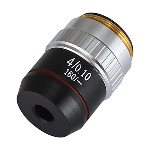 顕微鏡キット 4倍10倍40倍100倍無彩色の対物レンズ生物学的顕微鏡 顕微鏡レンズアダプター(4X)