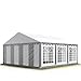 Produktbild TOOLPORT Party-Zelt Festzelt 4x6 m feuersicher Garten-Pavillon -Zelt 500g/m² PVC Plane in grau-weiß Wasserdicht