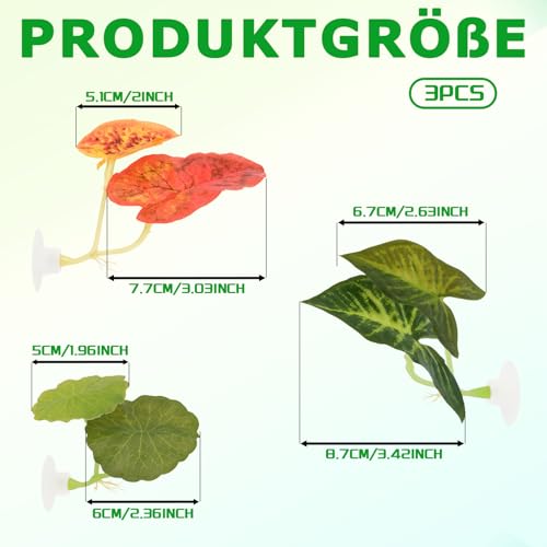 3 Stück Betta Fisch Hängematte,Künstliche Aquarienpflanzen mit Saugnapf,Weiches Betta Breeding Resting Bed,Simulation des natürlichen Lebensraums für Bettas Laichplätze,Aquarium Dekoration Pflanz