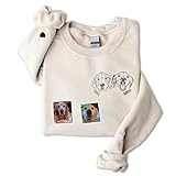GodLover Custom Dog Ears Embroidered Sweatshirt - Personalized Pet Dog Portrait Hoodie, Pet Ear Outline, Dog Mom Hoodie, Line Art Dog, Gifts for Dog Lovers, Women, Loss of A Dog, Birthday, Dog Moms