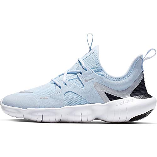 Nike Girls' Free RN 5.0 GS Running Shoe, Half Blue/Metallic Silver, 3.5 Big