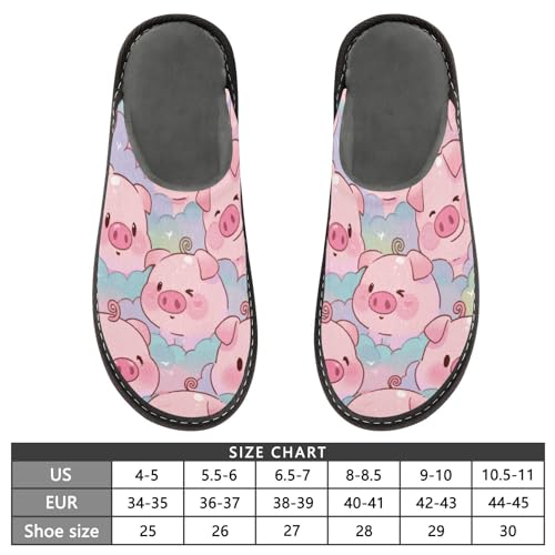 Slippers for Women Cute Pink Pigs Pattern Background Soft Fuzzy Women's Slippers Indoor and Outdoor Shoes3