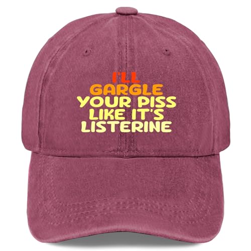 Funny Offensive Adult Humor Baseball Cap, Wine Red