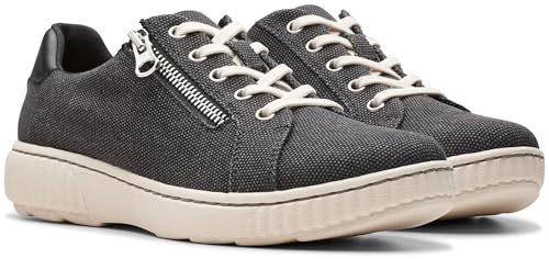 Clarks Clarks Women's Caroline Echo Canvas Side Zip Fashion Sneaker, Black, 7