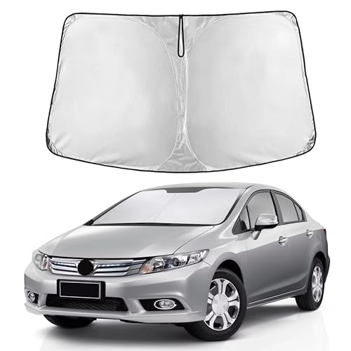 Image of EcoNour Windshield Sunshade Compatible for Honda Civic 2006-2009 2010 2011, Sun Visor for Front Windshield & Window Sun Shade Cover, UV Heat Blocker & Protector, Car Accessories
