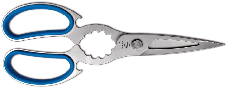 Sanelli Ambrogio Tijeras de cocina, interior del mango ergonómico Soft-Touch, acero inoxidable