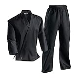 Century Martial Arts Middleweight Student Uniform with Elastic Pant - Black, 1 - Child 8-10