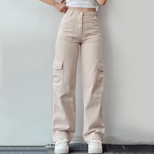 Cargo Pants for Women with Pockets,Versatile Mid-Waist Three-Dimensional Casual Pants Women's Trousers Plus Size2