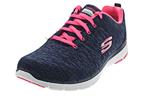 Skechers Skechers Women's Flex Appeal 3.0 Trainers, Blue Navy Knit Mesh Hot Pink Trim Nvhp, 6 UK