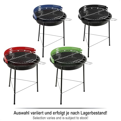 com-four® BBQ Grill - Dreibein mit höhenverstellbarem Grillrost und Windschutz - runder Standgrill aus Metall für Balkon, Terrasse, Garten - Holzkohle-Grill - Tischgrill [Auswahl variiert] (1 Stück)
