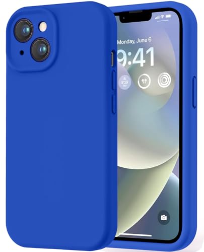 Image of LOVE 3000 Designed for iPhone 14 Case, Premium Silicone with [Soft Anti-Scratch Microfiber Lining] Shockproof Protective Phone Case for Men Women Girls 6.1 inch, Klein Blue