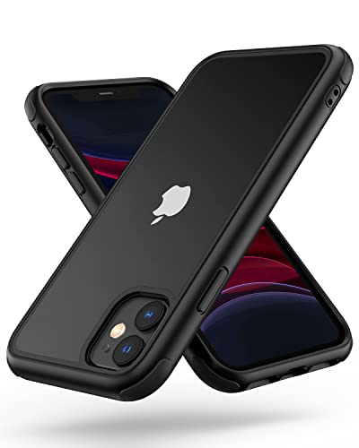 MobNano Funda para iPhone 11, Silicona Transparente PC/TPU Bumper Antigolpes Caso para iPhone 11 - Negro/Negro