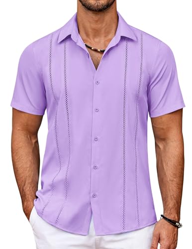 Chemise cubaine Guayabera homme décontractée manches courtes boutonnée été