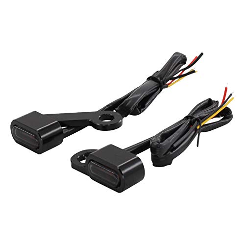MagiDeal 2 pièces Mini Clignotants Avant Moto LED Clignotants pour Harley 2004-2020 Sportster 883 1200 - Fumée Noire