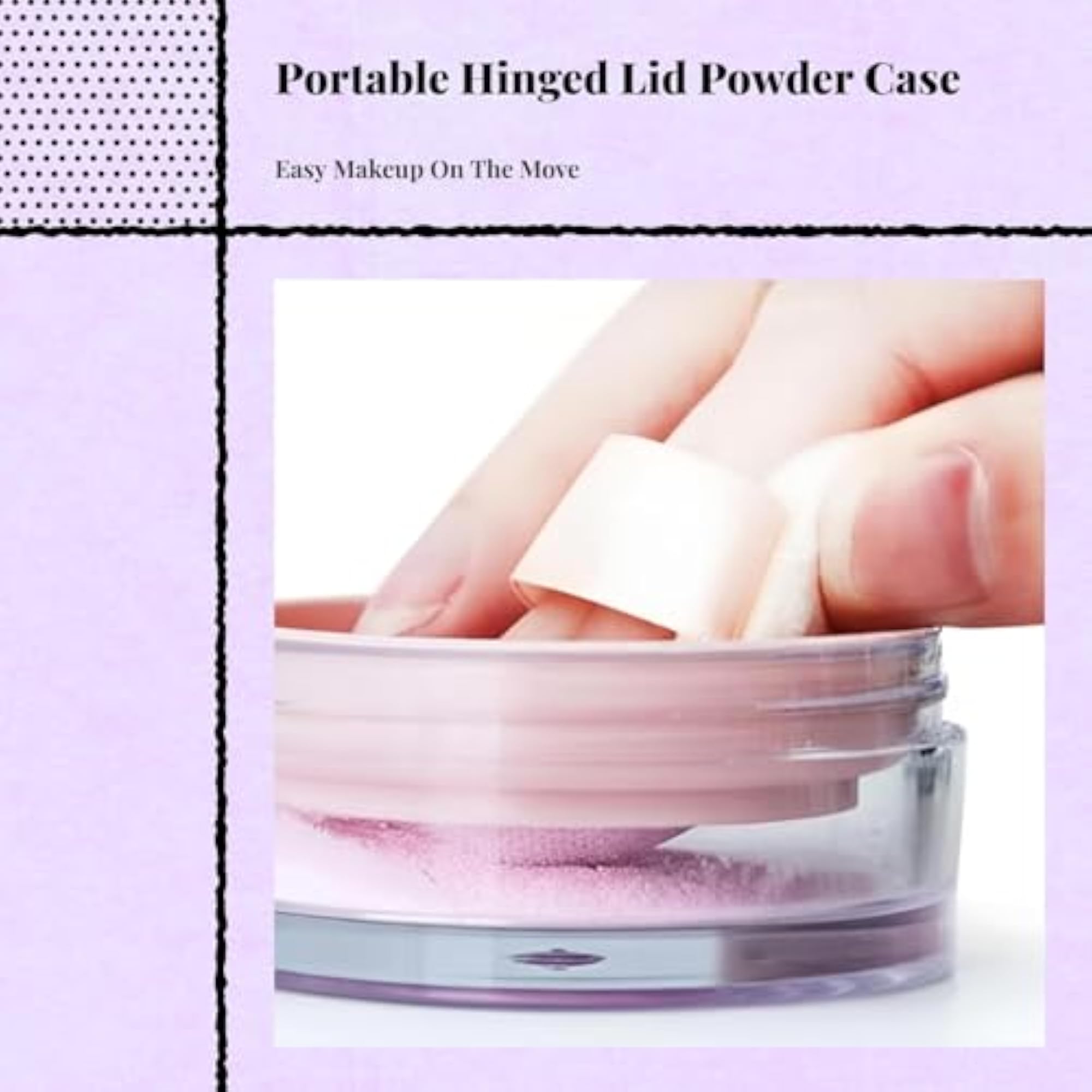 Loose Powder Container with Mirror, Refillable