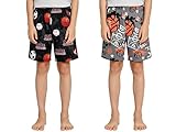 Tebbis Boys Pajama Shorts - 2 Pack Summer Lounge Bottoms with Pockets, Basketball&Football Kids&Teen Loungewear Size 8