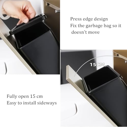 Generisch Toilettenpapierhalter aus Edelstahl mit Abfalleimer und Bürste, platzsparender Badorganizer, verstecktes Duschregal, robuster Grauer Rahmen, 19,6 x 61,6 x 12,5 cm