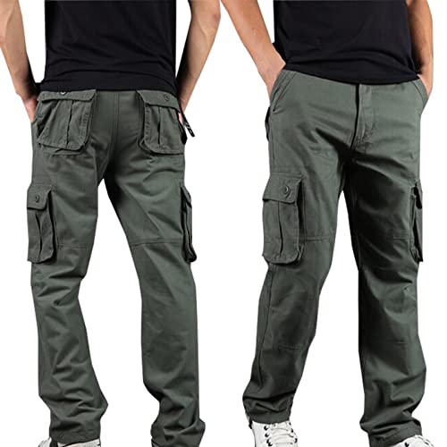 Mens Straight Cargo Trousers Bootcut Military Tactical Battle Bootleg Pants Casual Loose Ripstop Wide Leg Cargo Pants2