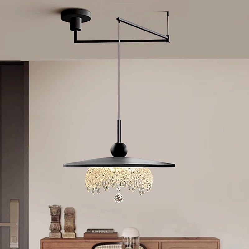 Lampes suspendues à culbuteur amovible et éclairage réglable noir