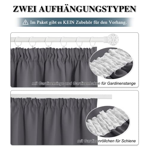 PONY DANCE Grey Blackout Curtains - Pencil Pleat Room Darkening Window Curtain Panels for Boys' Bedroom Solid Window Blinds for Thermal Insulated, W55 X L69, 1 Pair - Cosy Home Interiors PONY DANCE Grey Blackout Curtains - Pencil Pleat Room Darkening Window Curtain Panels for Boys' Bedroom Solid Window Blinds for Thermal Insulated, W55 X L69, 1 Pair - Image 4