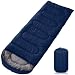 JUQG Saco de Dormir Portátil Azul Oscuro, 220x85cm Impermeable Saco de Dormir de 3 Estaciones con Bolsa de Compresión para Camping, Senderismo, Actividades al Aire Libre