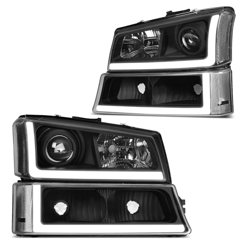 Image of DWVO LED DRL Projector Headlights Compatible with 2003-2006 Chevy Silverado