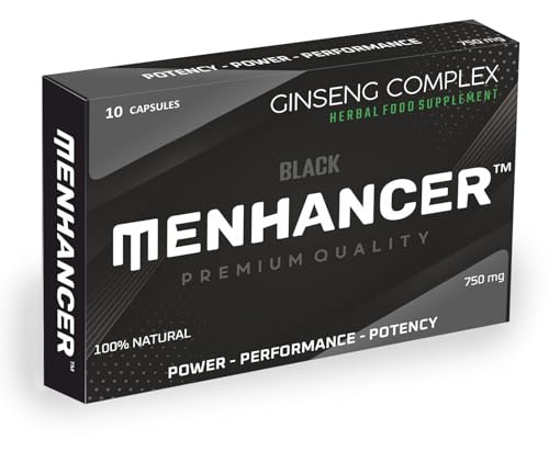 Image of MENHANCER™ - Enhance Your Performance - Extra Strength Performance Enhancing Pills, Stamina Endurance Booster Black Supplement Pills for Men - 10 Ginseng Capsules