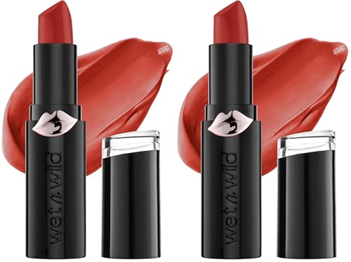 Image of wet n wild Mega Last Matte Lip Color, Semi Matte Hyaluronic Acid Infused, Long Lasting Full Coverage for a Nourishing Pout, Cruelty-Free & Vegan - Red Velvet (Pack of 2)
