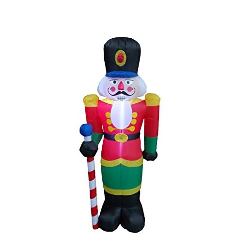 6 Foot Tall Lighted Christmas Inflatable Nutcracker Soldier LED Lights Decor Outdoor Indoor Holiday Decorations, Blow up Lighted Yard Decor, Giant Lawn Inflatables Home Family Outside