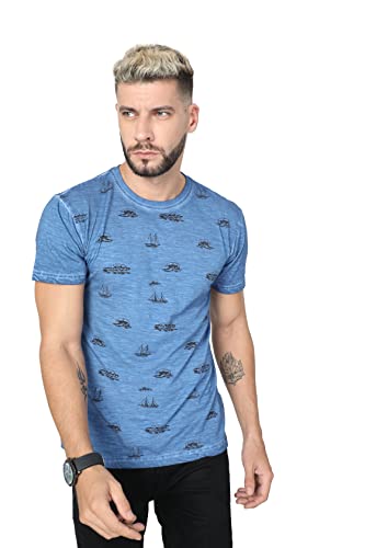 Image of fanideaz Mens Cotton Half Sleeve Striped Round Neck T Shirt