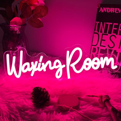 Image of Waxing Room Neon Sign For Spa Beauty Room Nail Brows Lashed Salon Studio LED Wall Art Decor For Business Stores Logo Barber Shops Led Word Indoor Custom Neon Lights 5V USB Powered Pink 40x13.3 cm