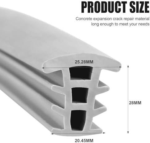Flexible EPDM Rubber Expansion Joint Filler, 3/4" Wide, 50 Ft Long, Weather-Resistant Concrete Driveway Repair & Replacement Strip for Durable Sealing