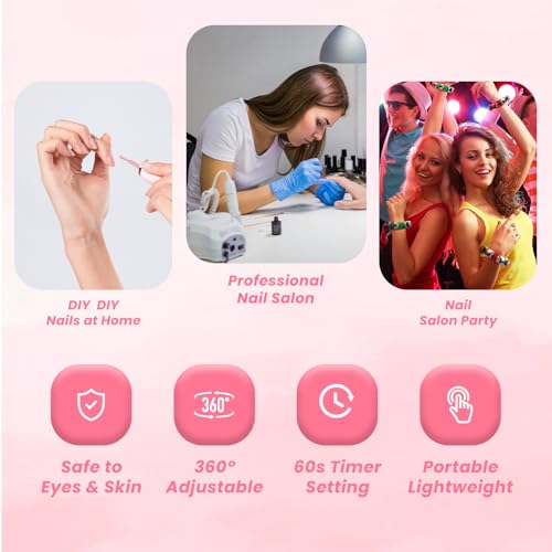 Lampe à ongles LED rechargeable sans fil avec col de cygne orientable pour manucure - 6